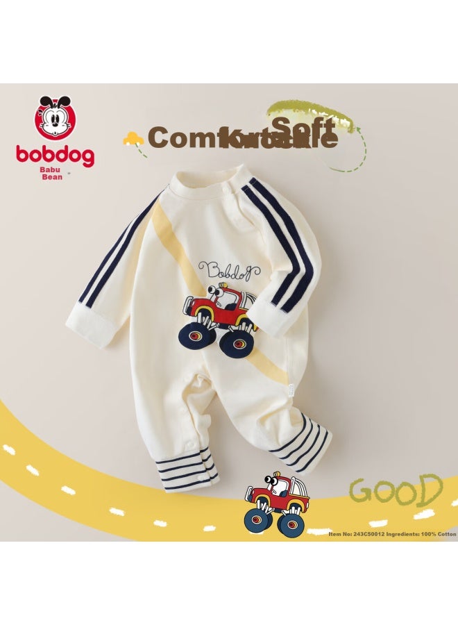Babu Bean Bobdog Baby Clothes Spring And Autumn, 100% Pure Cotton Infant Romper, Class A Baby Cartoon Outdoor Wear, Onesie Bodysuit - Image 1