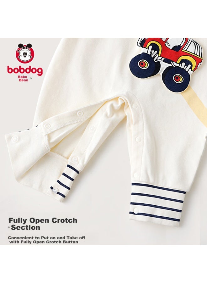 Babu Bean Bobdog Baby Clothes Spring And Autumn, 100% Pure Cotton Infant Romper, Class A Baby Cartoon Outdoor Wear, Onesie Bodysuit - Image 3