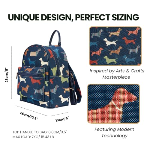 Signare Tapestry Women Backpack Rucksack Casual Daypack With Dachshund Dog (DAPK-DACH) - Image 3