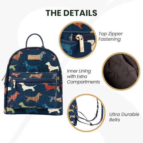 Signare Tapestry Women Backpack Rucksack Casual Daypack With Dachshund Dog (DAPK-DACH) - Image 4