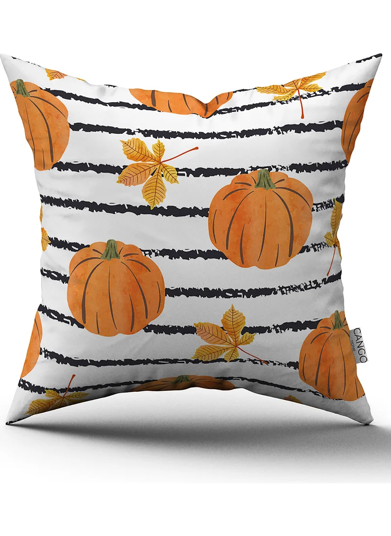 Cango Home Orange Halloween Pumpkin Patterned Digital Printed Throw Pillow Cover CGH761