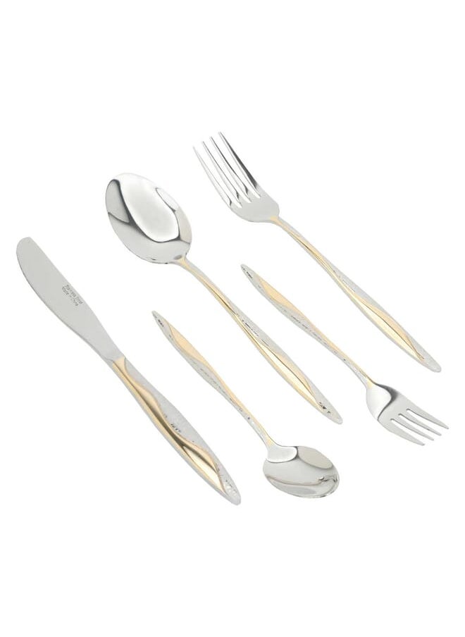 Alsaif Gallery - A Set Of Cutlery Spoons Silver Embossed With Gold 30 Pieces - Image 1