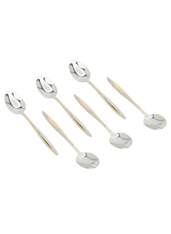 Alsaif Gallery - A Set Of Cutlery Spoons Silver Embossed With Gold 30 Pieces - Image 1