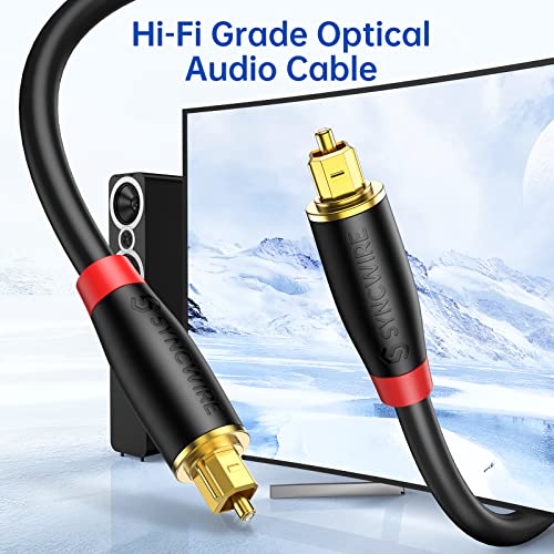 Syncwire Digital Optical Audio Cable (10 Feet) - [24K Gold-Plated, Ultra-Durable] Fiber Optic Toslink Male to Male Cord Optical Cables for Home Theater, Sound Bar, TV, PS4, Xbox, Playstation & More - Image 2