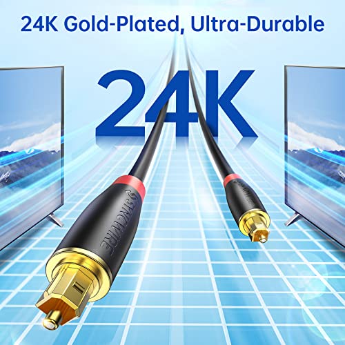 Syncwire Digital Optical Audio Cable (10 Feet) - [24K Gold-Plated, Ultra-Durable] Fiber Optic Toslink Male to Male Cord Optical Cables for Home Theater, Sound Bar, TV, PS4, Xbox, Playstation & More - Image 4