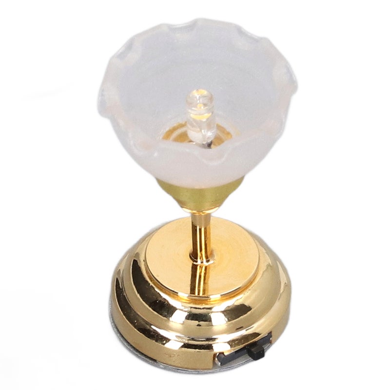 1:12 Scale Dollhouse Dome Light Exquisite Vintage Flower Design - Wireless Battery Powered Dollhouse LED Light for Dollhouse DIY Living Room Bedroom Balcony Decoration - Image 3