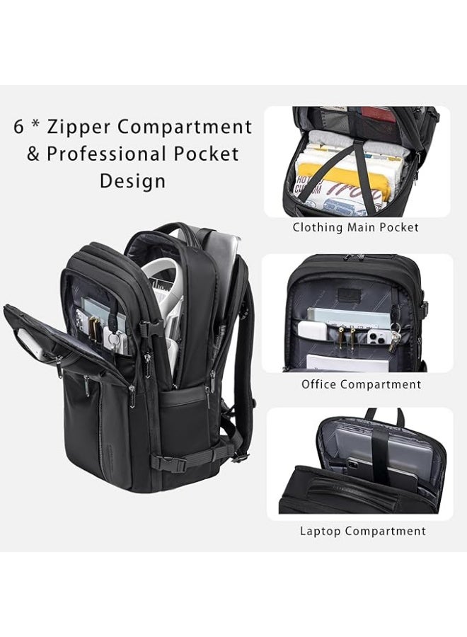 أركتيك هانتر حقيبة ظهر Arctic Hunter للسفر قابلة للتوسيع للرجال بسعة 35 لترًا من مادة EVA المقاومة للصدمات ومقاومة للماء وحقيبة كمبيوتر محمول كبيرة مقاس 17.3 بوصة للسفر إلى الخارج - Image 5