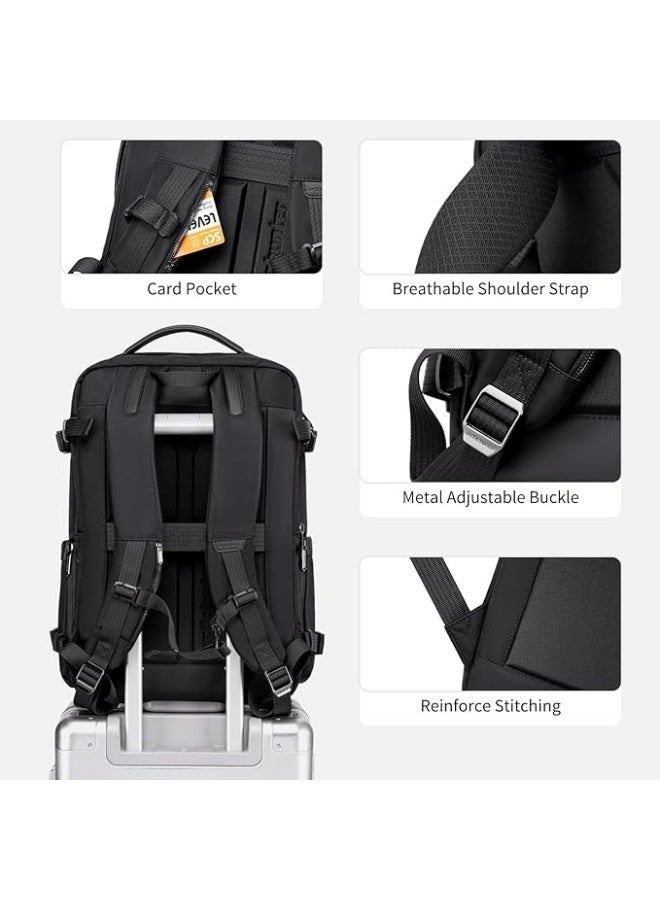 أركتيك هانتر حقيبة ظهر Arctic Hunter للسفر قابلة للتوسيع للرجال بسعة 35 لترًا من مادة EVA المقاومة للصدمات ومقاومة للماء وحقيبة كمبيوتر محمول كبيرة مقاس 17.3 بوصة للسفر إلى الخارج - Image 4