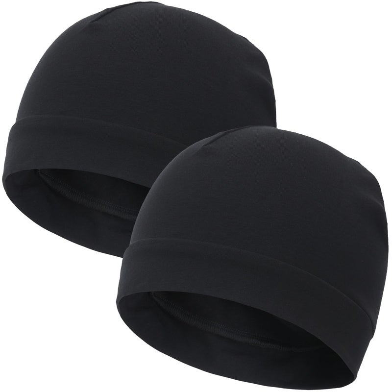 vidsel 100% Cotton Skull Caps for Men Women Breathable Night Cap Sleep Hats Soft Lightweight Running Beanie Helmet Liner - Image 1