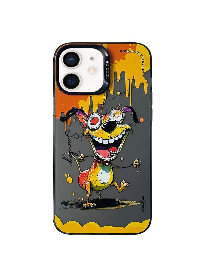 S-TOP Case For iPhone 12 Double Layer Color Silver Series Animal Oil Painting Phone Case - Image 1