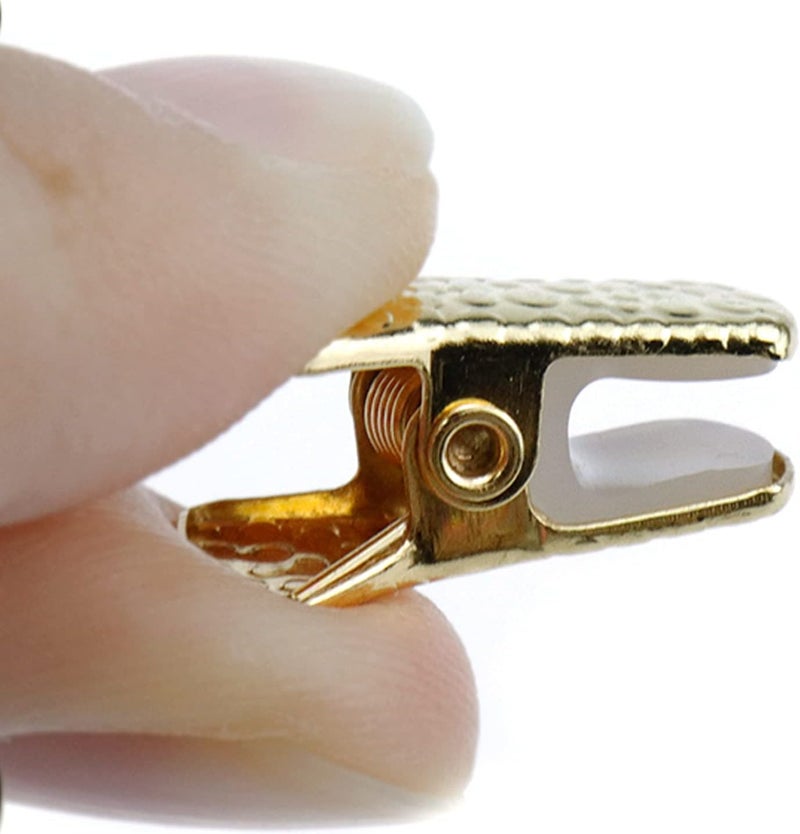 Chinflly Mini Alligator Grip,Leopard Clips Alligator Clamps for Sweater Cardigan Eyeglass Glasses Holders Lanyards Jewelry,Gold - Image 4