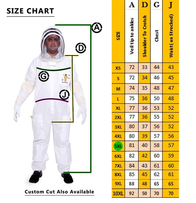 BEEATTIRE بدلة النحال Bbeaatire المهوّاة 3 طبقات شبكية مضادة للدغ مع غطاء سهل الوصول 5XL - Image 2