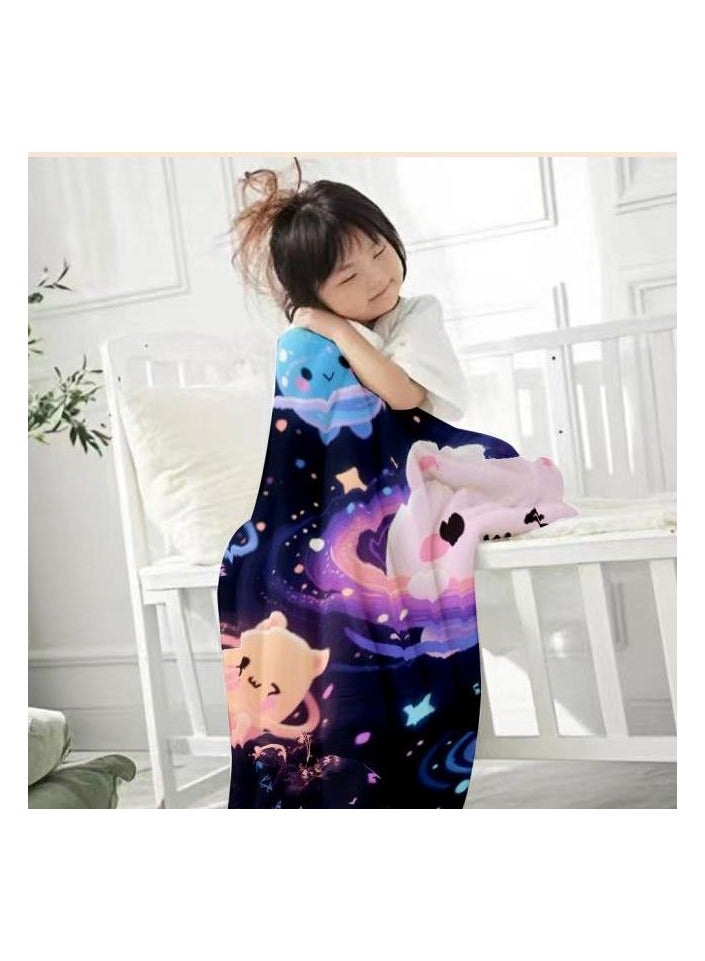 general Children's or student cartoon flannel thin blanket (warm and comfortable, suitable for sleep, games) 100cm*150cm - 329 - Image 1