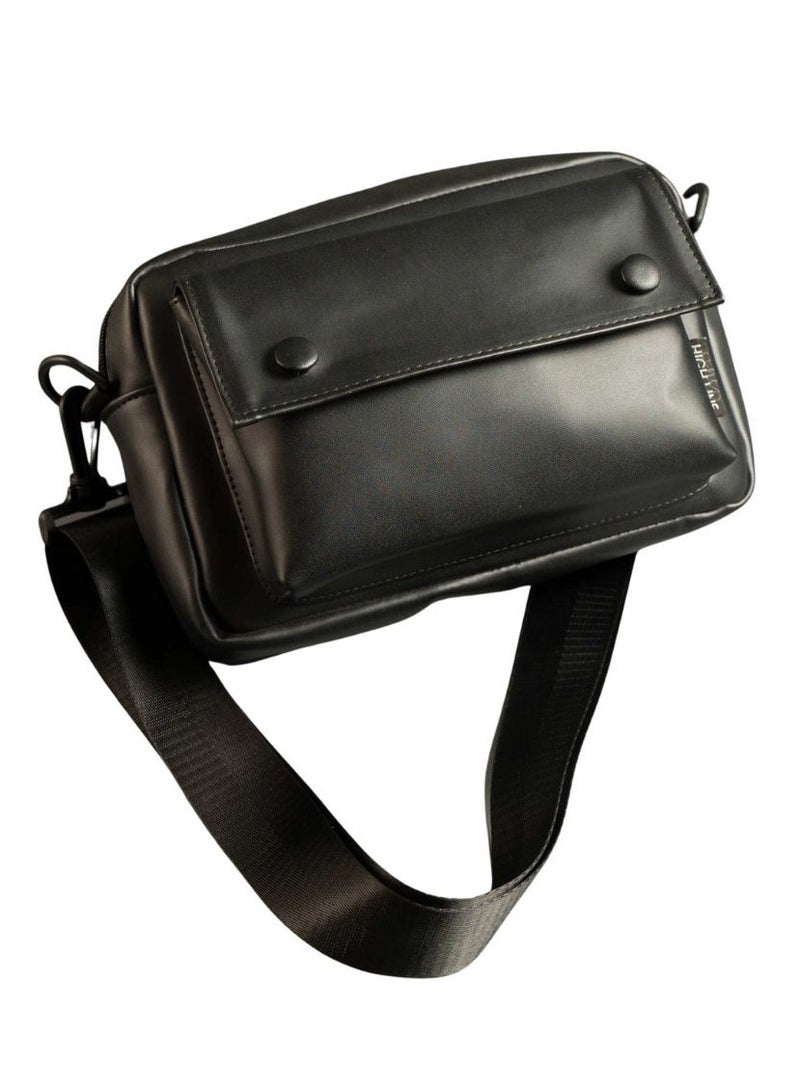 HIGH LINE STORE X-Bag Unisex Fashionable Leather Shoulder Bag Large Lightweight Personal Items Purse Practical Easy to Carry Black - Image 2