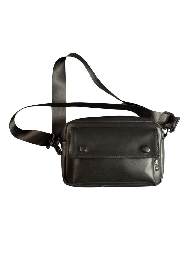 HIGH LINE STORE X-Bag Unisex Fashionable Leather Shoulder Bag Large Lightweight Personal Items Purse Practical Easy to Carry Black - Image 4