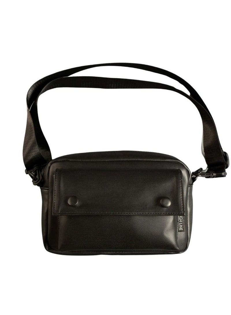 HIGH LINE STORE X-Bag Unisex Fashionable Leather Shoulder Bag Large Lightweight Personal Items Purse Practical Easy to Carry Black - Image 5