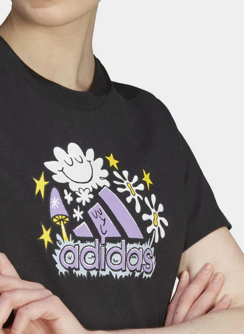 adidas تي شيرت برسومات الشعار المبتكرة