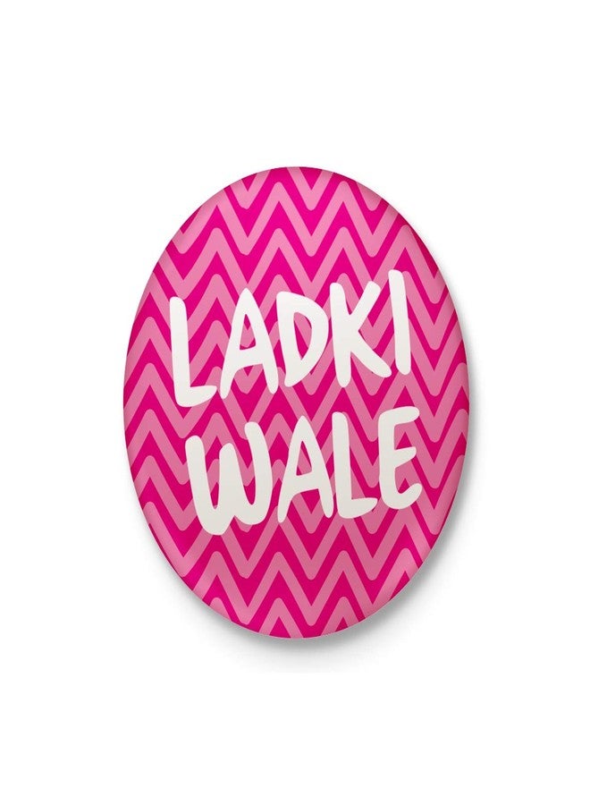 Eagletail India Ladki Wale Wedding Pin Badge (Pack of 9, 58mm) - Image 1