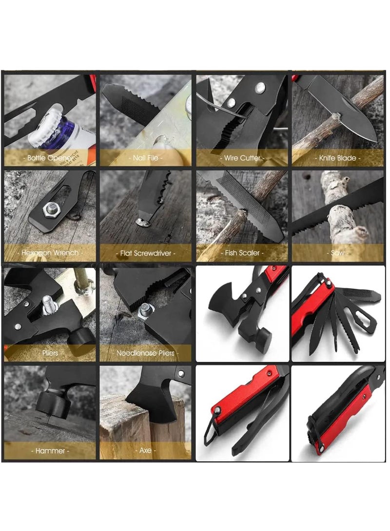 Rock Pow 14 in 1 Multi Tool Survival Gear Hammer With Axe Military Grade Tactical Camping Accessories For Men,Father and Husband  - Image 4