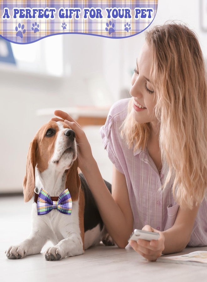 Reginary 50 Pieces Dog Bow Ties Pet Collar Bow Puppy Collar Attachment with Rubber Bands for Small Medium Cat Pet Grooming Charms Accessories Wedding Birthday Occasion(Plaid Style) - Image 5