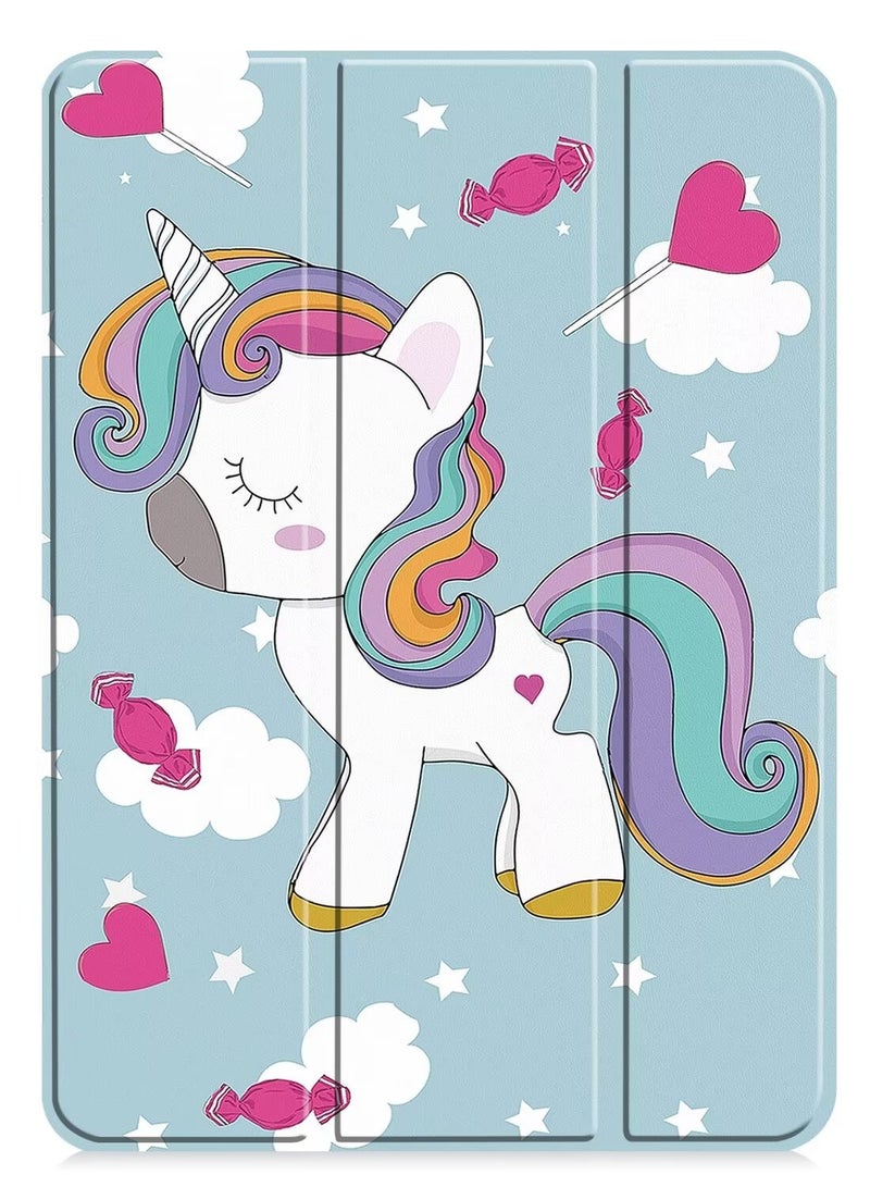 for Samsung Tab S8 Plus/S7 Plus Case Cover, Auto Wake/Sleep, Comfortable Skin Touch, Slim Trifold Stand Protective Cover，Unicorn - Image 4