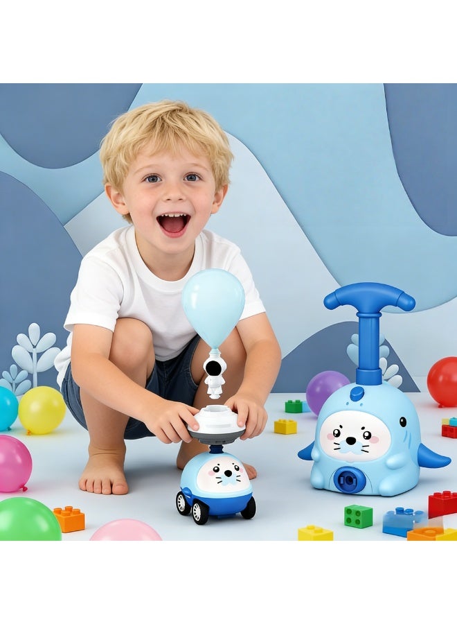 Blue  Powered Car Children's Toy Flying Balloon Car  (1 car+6 balloons+flying) - Image 5