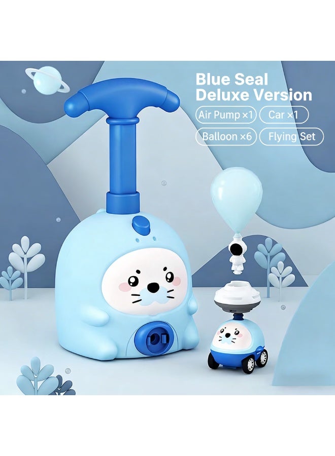 Blue  Powered Car Children's Toy Flying Balloon Car  (1 car+6 balloons+flying) - Image 1
