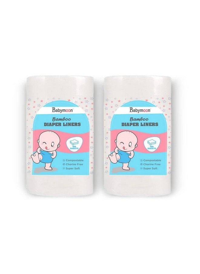 BabyMoon Disposable Flushable Diaper Liners ; Biodegradable Bamboo Nappy Diaper Liners Set Of 2  - Image 2