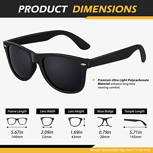 LINVO Polarized Sunglasses for Men Driving Sun glasses Shades 80's Retro Style Design Square - Image 5