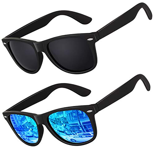 LINVO Polarized Sunglasses for Men Driving Sun glasses Shades 80's Retro Style Design Square - Image 1