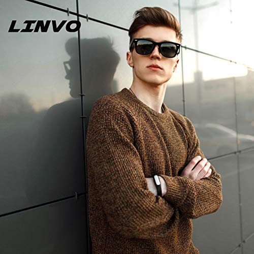 LINVO Polarized Sunglasses for Men Driving Sun glasses Shades 80's Retro Style Design Square - Image 2