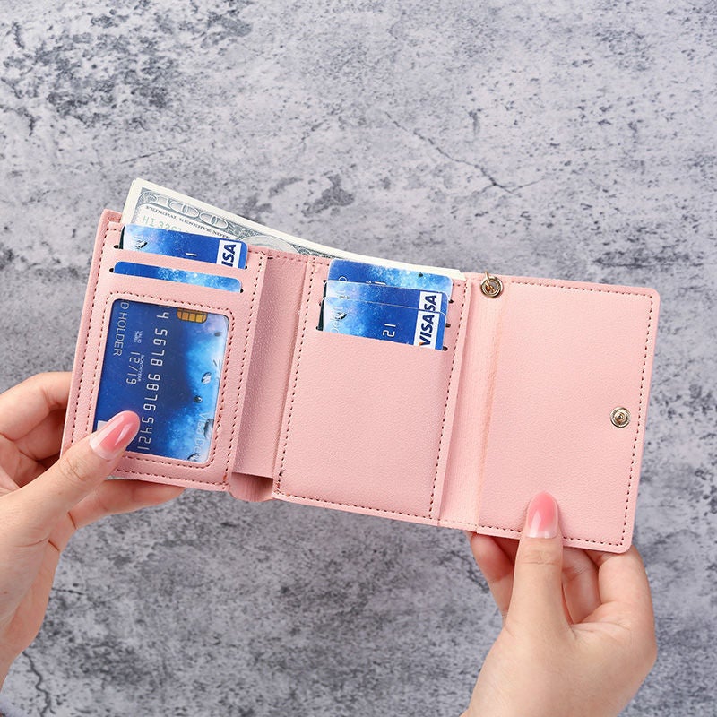 Multifunctional Solid Color PU Leather Wallet, RFID Blocking Design Portable Daily Storage Purse for Cards Cash Coin Business Use - Image 2