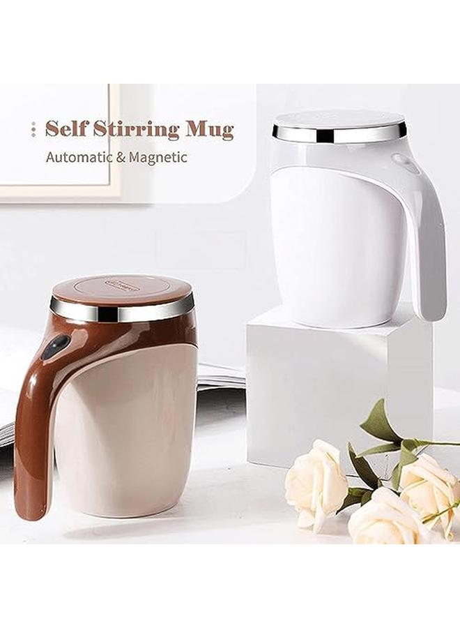 إي سي في في كوب 380 مل ذاتي التقليب مع غطاء، كوب قهوة ذاتي التحريك التلقائي، كهربائي من الفولاذ المقاوم للصدأ، كوب قهوة ذاتي الخلط للقهوة والحليب والكاكاو والشوكولاتة الساخنة - Image 4