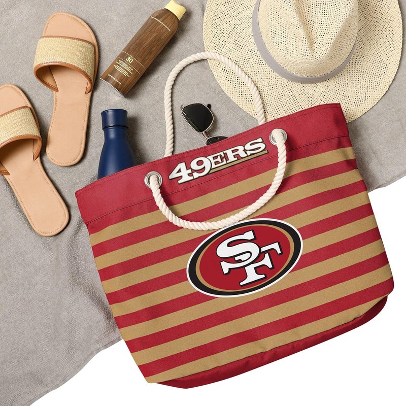 FOCO حقيبة شاطئ بتصميم شعار فريق NFL مع خطوط بحرية - Image 4