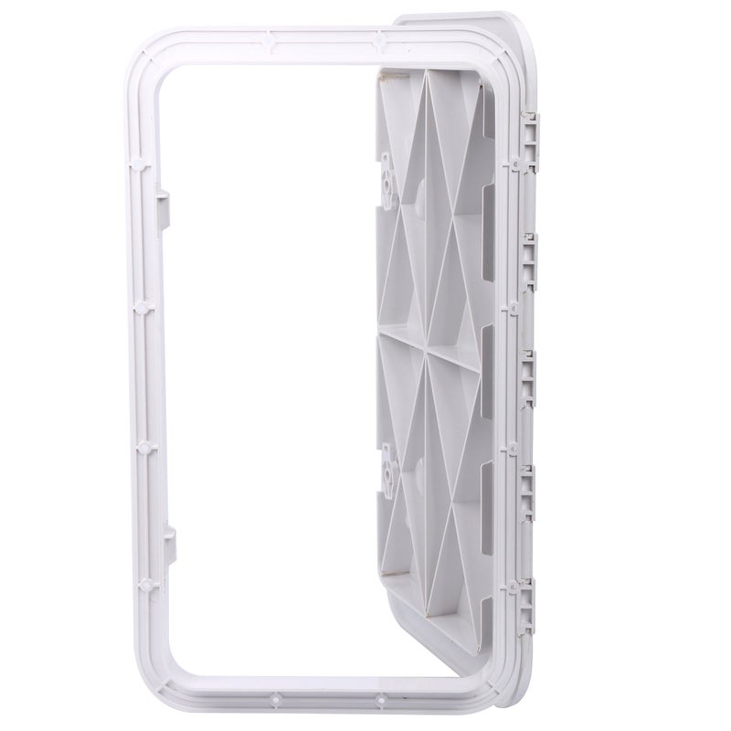 Amarine Made Boat Hatch 24" X 14", 180 Degree Lid Hinge Boat Deck Hatch, Marine Hatch with Non Slip Surface, Sturdy Construction Boat Access Hatch & Lid, Weatherproof and Easy to Install, White - Image 2