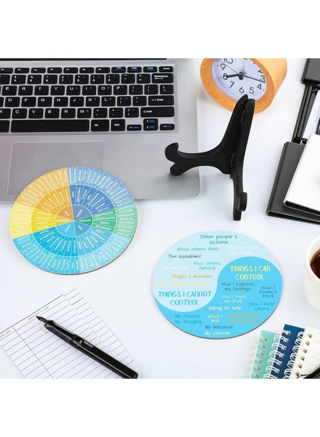 2-Pack Therapy Office Decor Set - Feelings Wheel Chart & Things I Can Control Poster for Mental Health & Calming Emotions (Fresh Design) - Image 5