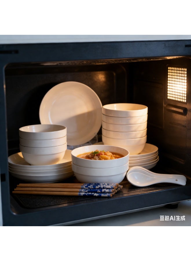  حياة القمر1 رمضان الكريم السيراميك الأبيض مجموعة أدوات العشاء 55 قطعة خدمة ل 10. الميكروويف وغسالة الصحون الألواح الآمنة أطباق . أواني الطعام مقاومة للرقائق . قابلة للتجميع و توفير المساحة . أطباق الخالية من الرصاص . مثالية للتجمعات رمضانية . الأعياد العائلية والاستخدام اليومي - Image 2