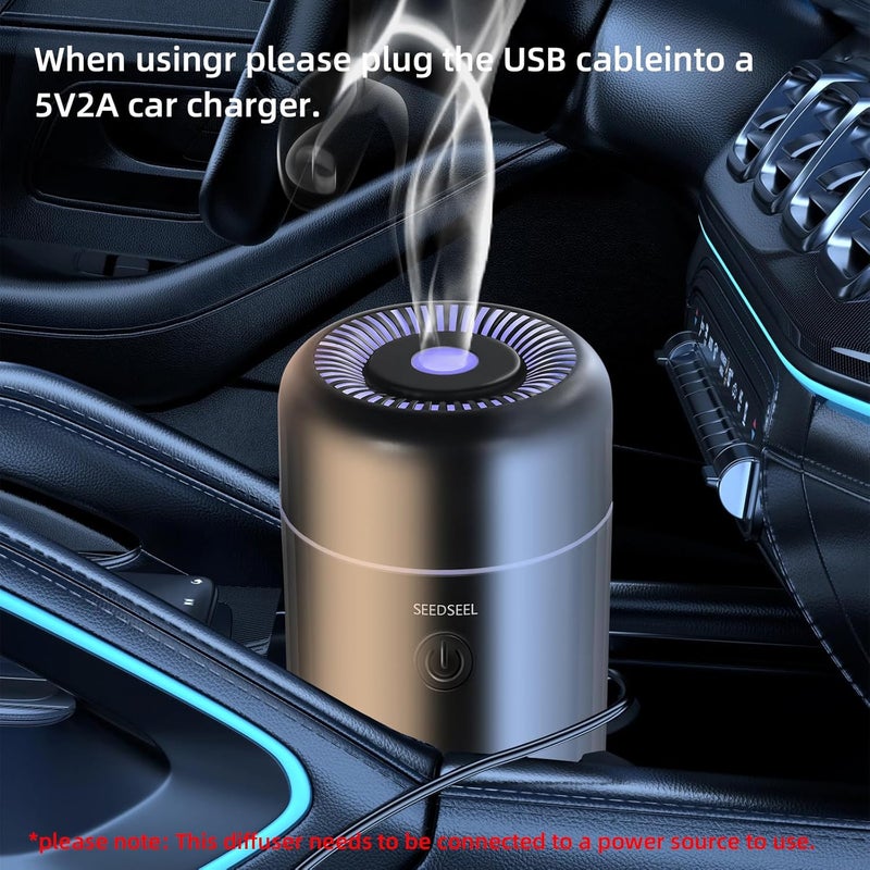 ناشرات العطر للسيارة من للزيوت العطرية؟ مرطب هواء صغير يعمل بتقنية USB مع 7 ألوان LED متغيرة للسيارة والغرفة والمكتب وغرفة النوم - Image 3