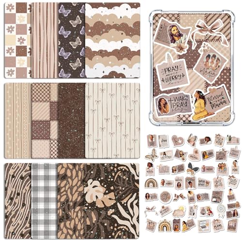 Rngmsi Insert Cardstock for Clear Case - 12Pcs Praying Black Women Cardstock Inserts Compatible with Kindle Paperwhite 11th-12th, 50Pcs Motivational Stickers for E-Reader Clear Back Cover Accessories - Image 1