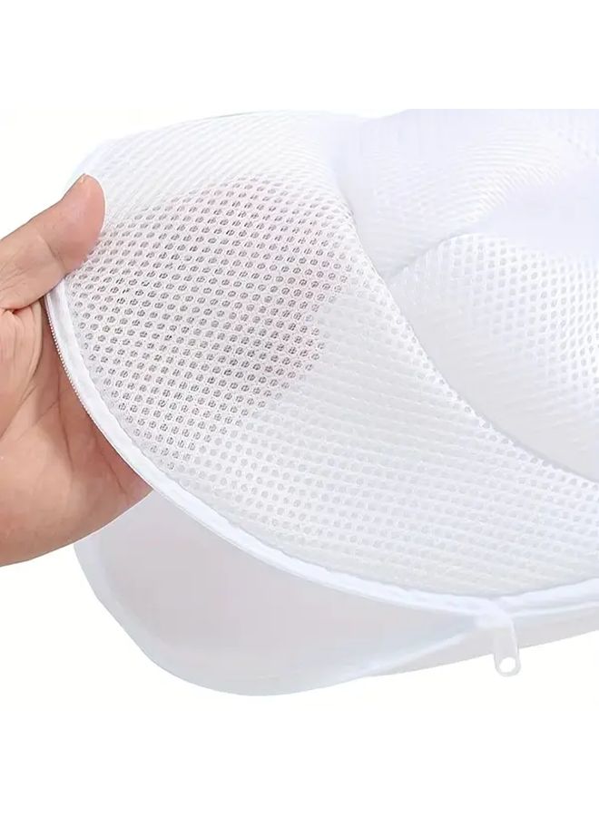 White Hat Washer Cage for Washing Machine White Zipper Mesh Bag - Image 3