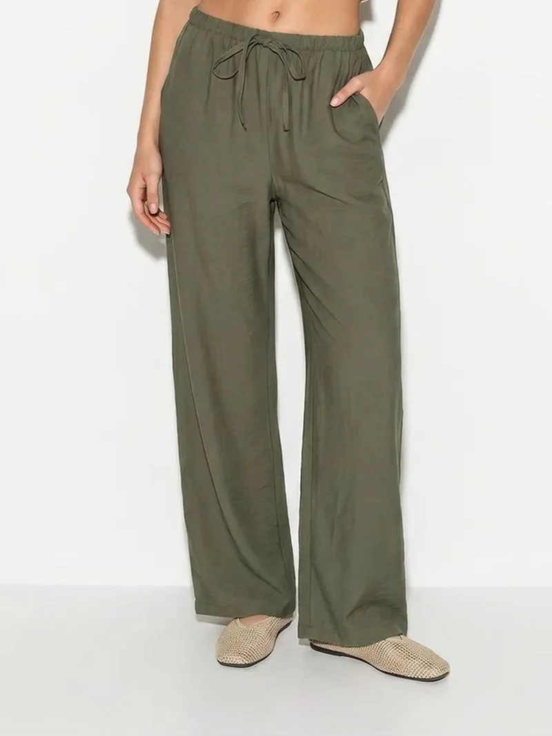 Bianco Lucci LUCCI Women’s Wide-Leg Crepe Trousers