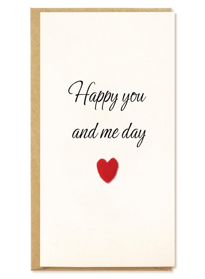 SEEBERY Happy Anniversary Card for Husband, Wife, Fiancé, Partner, Couple with 3D Plush Heart - Wedding Anniversary & Valentine’s Day Card Gift for Boyfriend, Girlfriend, Spouse, Him, Her, Women, Men - Happy you and me day - Image 1