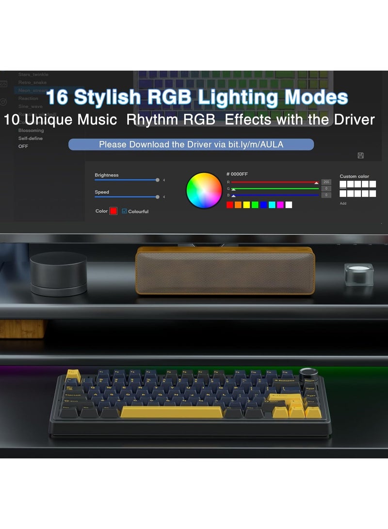 AULA F75 Mechanical Keyboard Reaper Switch 75% Hot Swappable Gaming Keyboard Bluetooth/Wireless/USB-C - Image 5