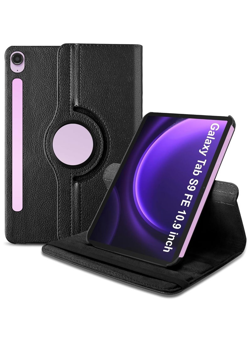 Rotating Case for Samsung Galaxy Tab S9 FE 5G 10.9 Inch/S9 11 Inch 2023 360 Degree Stand Cover Auto Sleep/Wake (Black) - Image 1