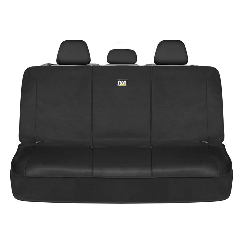 Cat Flexfit Black Rear Seat Cover for Car SUV  Truck  Durable Canvas Material Back Car Seat Covers 6040 Split Bench Protector  Back Seats Cover  Rear Bench Protector Interior Accessories