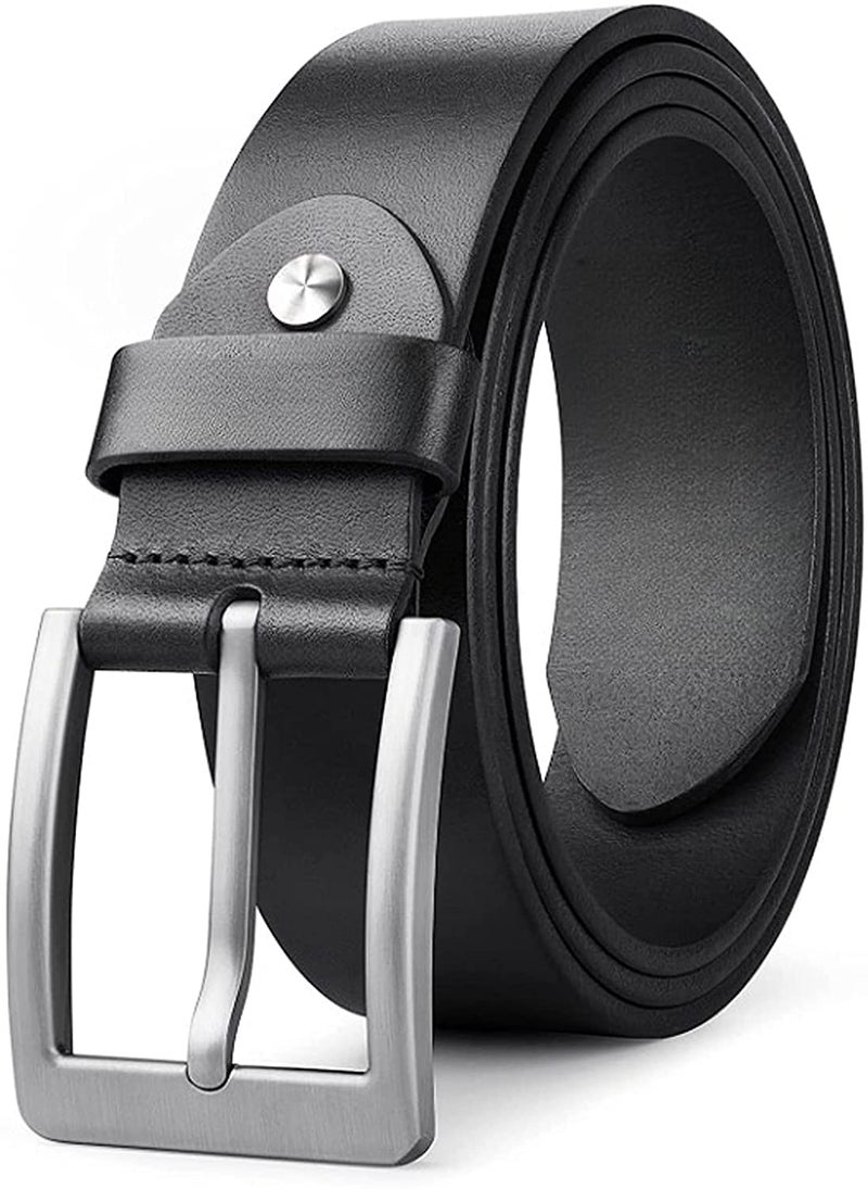 CREATURE Formal/Casual Black Color Genuine Leather Belts For Men (Length- 46 inches||40MM||BL-042-BLK) - Image 1