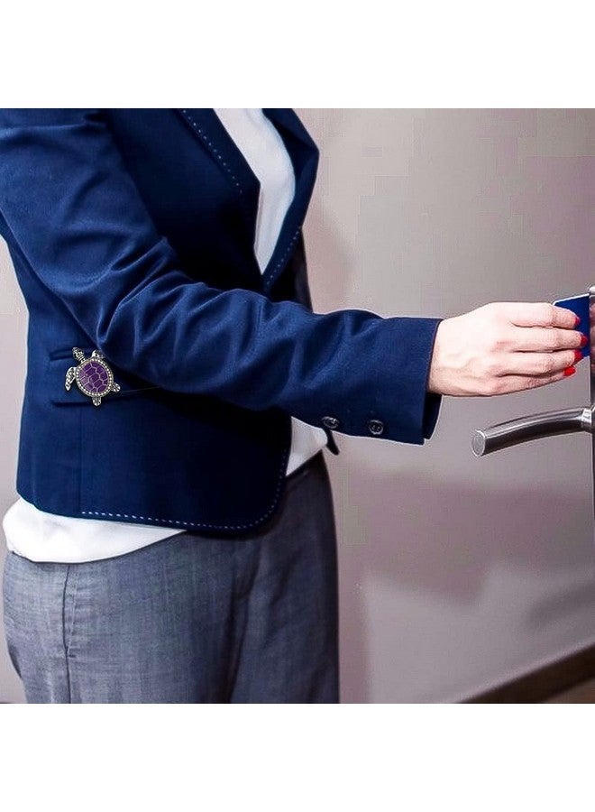 سوليبي بكرة شارة سلحفاة البحر من المينا مقاس 60.96 سم حامل شارة قابل للسحب مع مشبك تمساح دوار بلينغ حجر الراين حامل شارة الهوية للممرضات والأطباء والمدرسين والطلاب (أرجواني) - Image 5