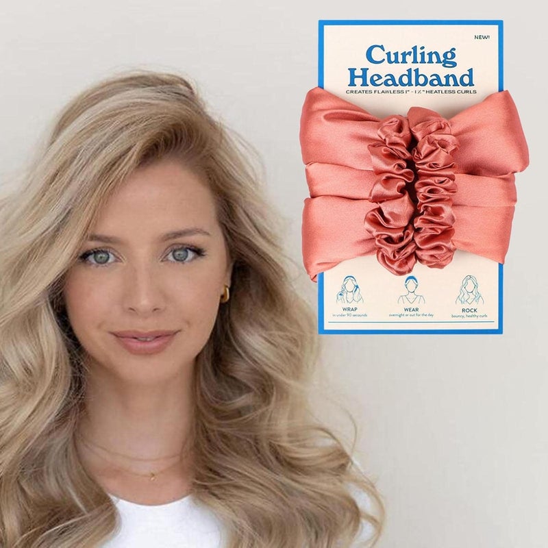 klarako Comfortable Heatless Curling Rod Women Girls Sleep DIY Headband, Curl Ribbon, Long Hair Overnight Hair Roller Wave Tools No Heat Lazy Curlers  Red - Image 5