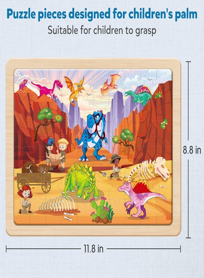 SYNARRY Wooden Dinosaur Puzzles for Kids Ages 4-6, 6 Packs 60 PCs Jigsaw Puzzles Educational Toys Gifts for Children Ages 4-8, Easter Basket Stuffers Gifts Toys for Kids - Image 5