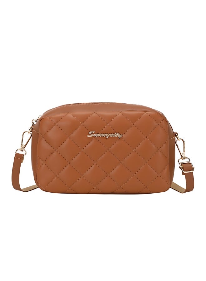 Women's PU Leather Shoulder Bag, Ladies Diamond Checkered Crossbody Bag Sling Bag Side Bag Carry Bag, Daily Commuting Small Square Bag Camera Bag Phone Bag Satchel Bag for Girls/College Students  - Image 1